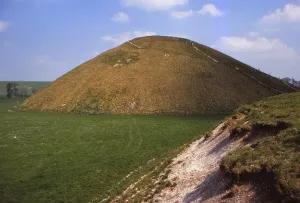 Silbury Hill, Wiltshire from the West, 20th century. Artist: CM Dixon Silbury Hill, Wiltshire from the West, 20th century. Artist: CM Dixon