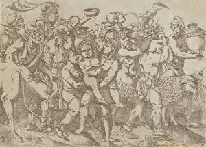 Silenus Carried, 1543. Creator: Antonio Fantuzzi