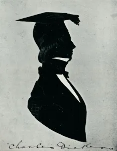 Mortar Board Prints: Silhouette Portrait of Charles Dickens, c1840s, (1910)