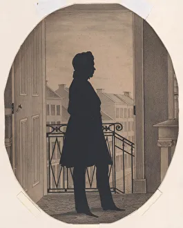Silhouette of a Young Man Before an Open Window, Facing Right, before 1860