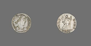 Numismatology Collection: Siliqua (Coin) Portraying Emperor Valens, 364-378. Creator: Unknown