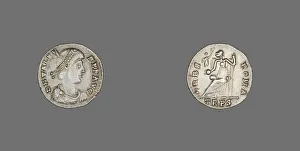 Numismatology Collection: Siliqua (Coin) Portraying Emperor Valens, 364-378. Creator: Unknown
