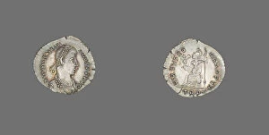 Numismatology Collection: Siliqua (Coin) Portraying Valentinian II, 378-383. Creator: Unknown