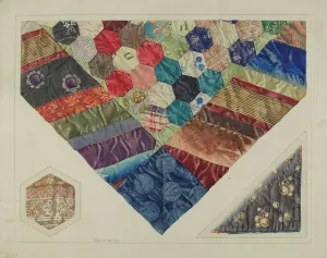 Watercolor And Graphite On Paperboard Collection: Silk Couch Cover, c. 1938. Creator: Carmel Wilson