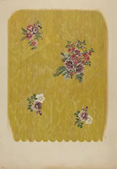 Silk with Embroidered Flowers, c. 1941. Creator: Douglas Campbell Silk with Embroidered Flowers, c. 1941. Creator: Douglas Campbell