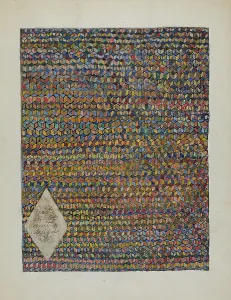 Diamond Motif Prints: Silk Patchwork Quilt, c. 1936. Creator: Florence Elizabeth Atkins