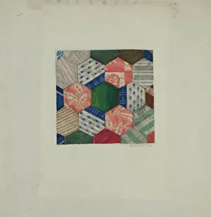Quilt Prints: Silk Quilt - Honeycomb Pattern, c