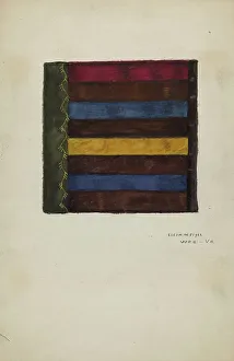 Quilt Prints: Silk Quilt - Roman Stripe, c. 1939. Creator: Elgin Moncure Styll