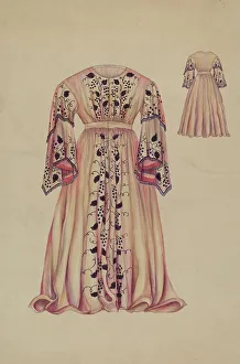 Gathered Prints: Silk Taffeta Costume, c. 1938. Creator: Sarah F. Williams