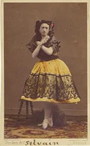 Ballet Skirt Prints: Silvain ballerina, 1862-1866. Creator: Disderi & Cie