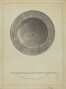 Simon Weiss Prints: Silver Alms Dish, c. 1936. Creator: Simon Weiss