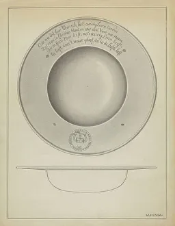 Michael Fenga Prints: Silver Baptismal Basin, c. 1936. Creator: Michael Fenga