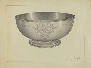 Capelli Giacinto Prints: Silver Baptismal Bowl, c. 1936. Creator: Giacinto Capelli