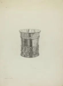 Beaker Prints: Silver Beaker, c. 1938. Creator: Dorothy Dwin