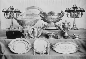 Dishes Prints: Silver Belonging To U.S.S. Florida, 1911