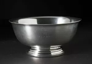 Award Collection: Silver bowl tennis trophy presented to Sally Ride, 1965