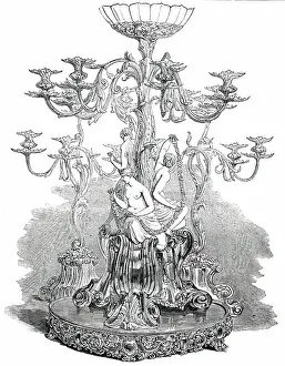 C F Hancock Prints: Silver Candelabra for the Crown Prince of Sweden, 1850. Creator: Unknown
