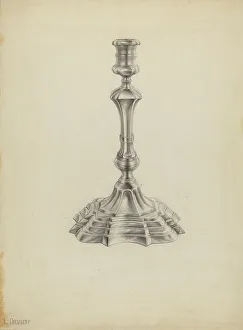 Drozdoff Leo Prints: Silver Candlestick, 1935/1942. Creator: Leo Drozdoff