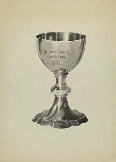 Ritual Object Prints: Silver Chalice, c. 1936. Creator: Lena Nastasi