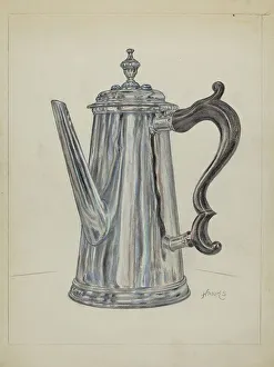 Silver Chocolate Pot, c. 1936. Creator: Fletcher Hanks