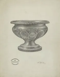 Silver Christening Bowl, 1940. Creator: Paul Ward