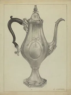 Coffee Pot Prints: Silver Coffee Pot, 1935/1942. Creator: Vincent Carano