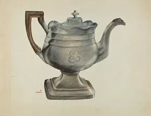 Coffee Gallery: Silver Coffee Pot, c. 1936. Creator: Margaret Stottlemeyer