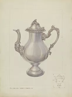 Coffee Gallery: Silver Coffee Pot, c. 1937. Creator: Ernest A Towers Jr