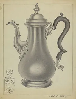 Aaron Fastovsky Prints: Silver Coffee Pot, c. 1937. Creator: Aaron Fastovsky