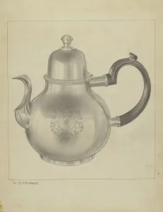 Coffee Pot Prints: Silver Coffee Pot, c. 1937. Creator: Vincent Carano