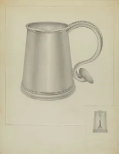 Communion Prints: Silver Communion Mug, c. 1936. Creator: Isidore Steinberg
