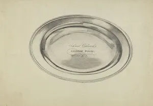 Sterling Ella Josephine Prints: Silver Communion Plate, 1935/1942. Creator: Ella Josephine Sterling