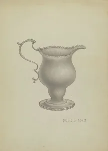 Graphite On Paper Prints: Silver Cream Pitcher, c. 1936. Creator: Eugene La Foret