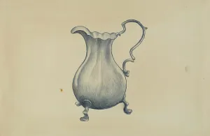 Stottlemeyer Margaret Prints: Silver Cream Pitcher, c. 1936. Creator: Margaret Stottlemeyer