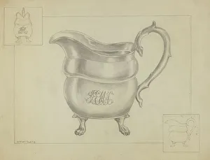 Cream Pitcher Prints: Silver Creamer, c. 1936. Creator: Hester Duany