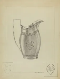 Cream Pitcher Prints: Silver Creamer, c. 1936. Creator: Hester Duany
