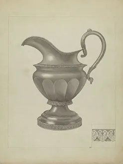 Cream Pitcher Prints: Silver Creamer, c. 1936. Creator: Paul Ward