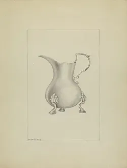 Cream Pitcher Prints: Silver Creamer, c. 1937. Creator: Hester Duany