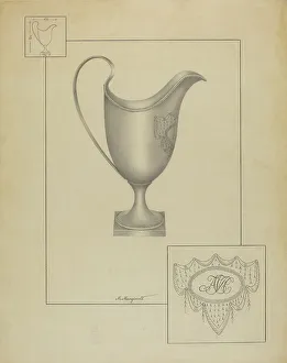 Monogrammed Prints: Silver Creamer, c. 1937. Creator: Matthew Mangiacotti