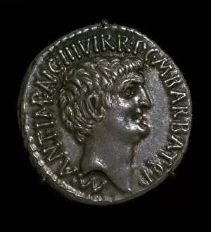 Mark Anthony Gallery: Silver Denarius of the Roman politician Mark Antony, 1st century BC