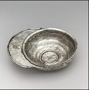 Silver Drinking Bowl with Handle, Avar, 700s. Creator: Unknown Silver Drinking Bowl with Handle, Avar, 700s. Creator: Unknown