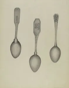 Silver Fiddle Head Spoon, 1935/1942. Creator: Florence Stevenson