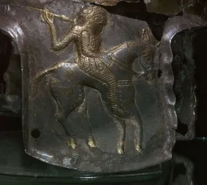 Detail of a silver and gilded Thraco-Getic helmet, 4th century BC