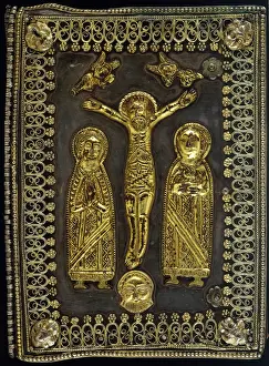 Silver Gilt Prints: Silver gilt binding from a manuscript of the Four Gospels, 1669. Creator: Unknown