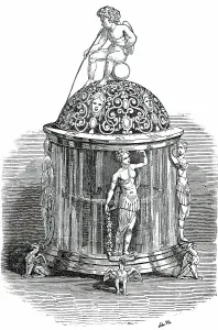 Silver Gilt Prints: Silver-Gilt Clock - Renaissance, 1850. Creator: Unknown