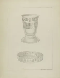 Holder Prints: Silver Glass Holder, 1935/1942. Creator: Ludmilla Calderon