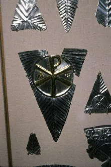 Silver and Gold Plaque with Christian Chi-Rho from Water Newton Treasure, 3rd-4th century Silver and Gold Plaque with Christian Chi-Rho from Water Newton Treasure, 3rd-4th century
