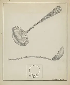 Francis Law Durand Prints: Silver Gravy Ladle, 1935/1942. Creator: Francis Law Durand
