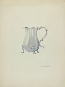 Cream Pitcher Prints: Silver Jug for Cream, c. 1940. Creator: David P. Willoughby