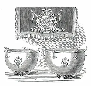 Military Band Prints: Silver Kettledrums for the 5th Royal Irish Lancers, 1876. Creator: Unknown